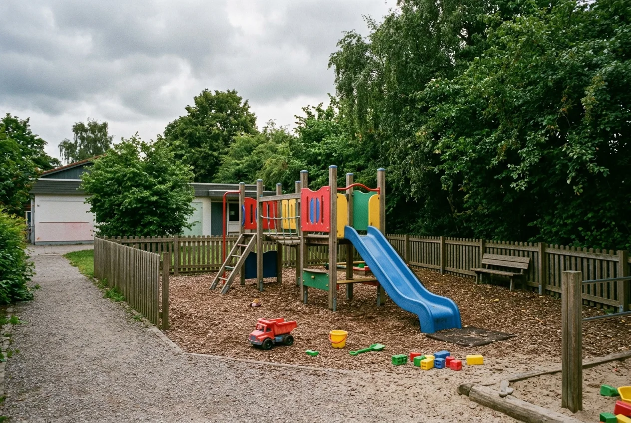 El patio de juegos del jardín