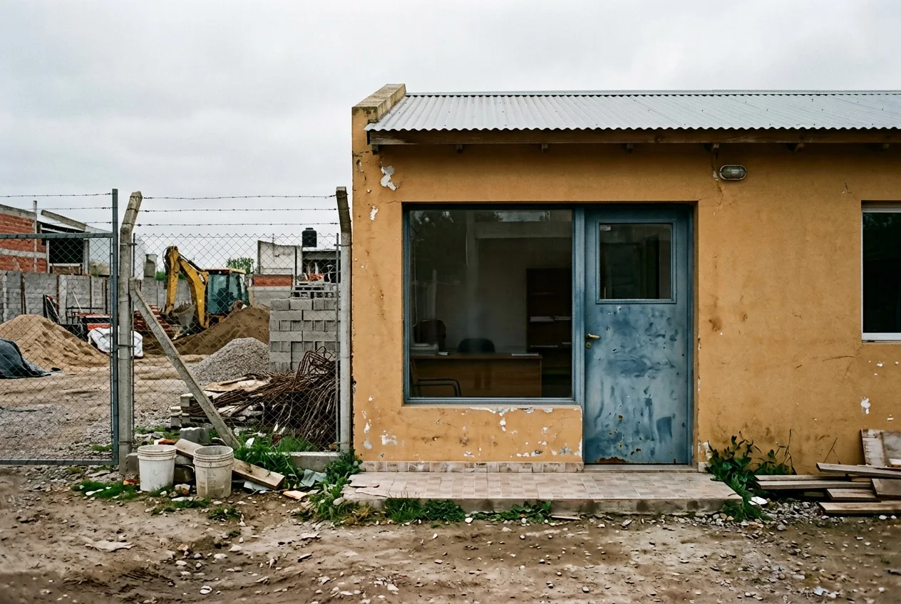 Ampliación en obra sobre una casa existente