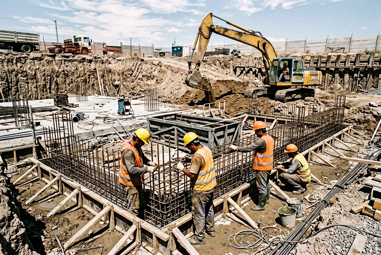 Armado de hierros para una estructura de hormigón