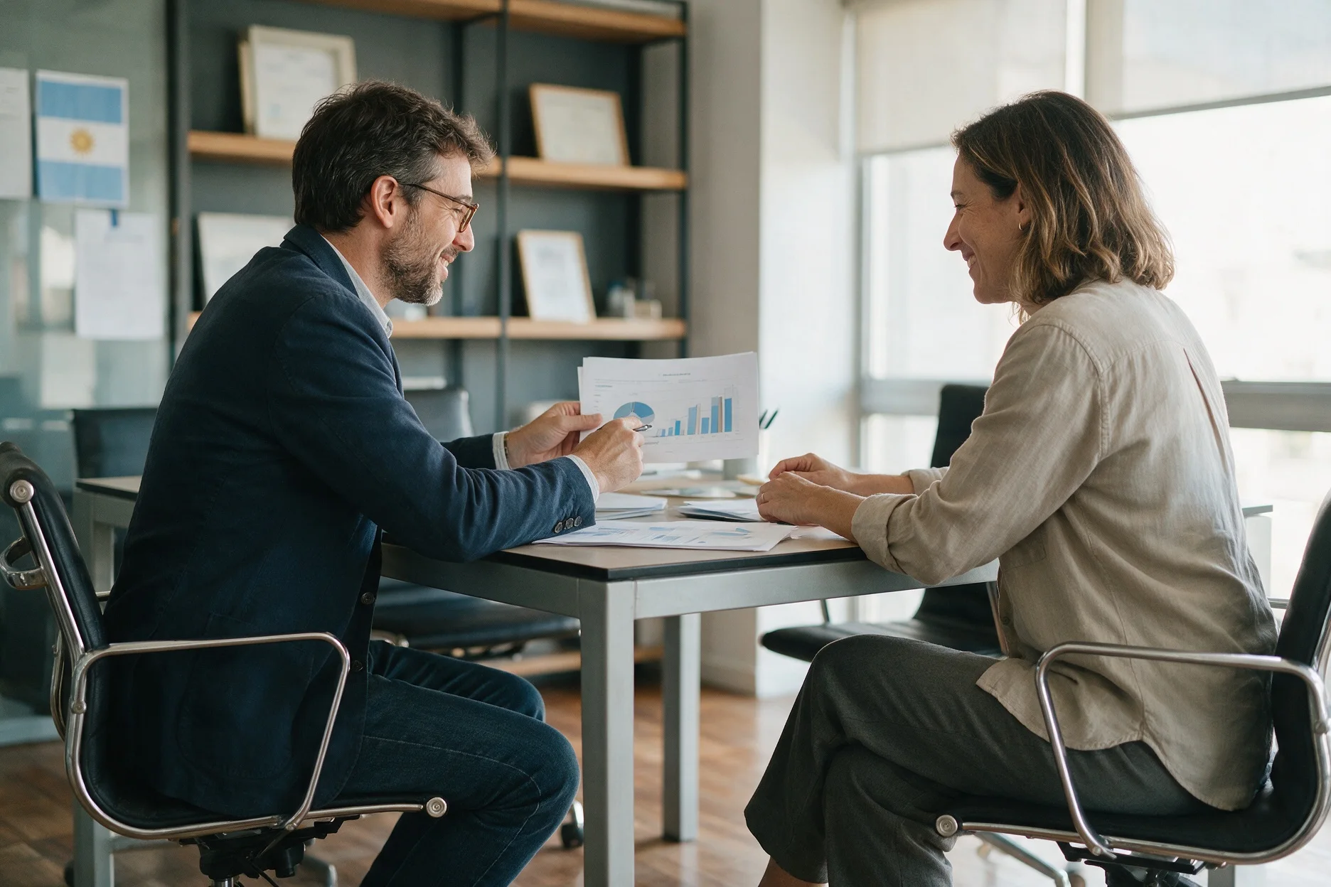 Reunión de trabajo con un cliente