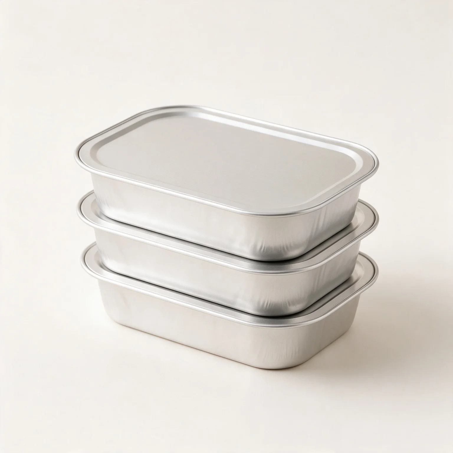 Bandejas de aluminio apiladas