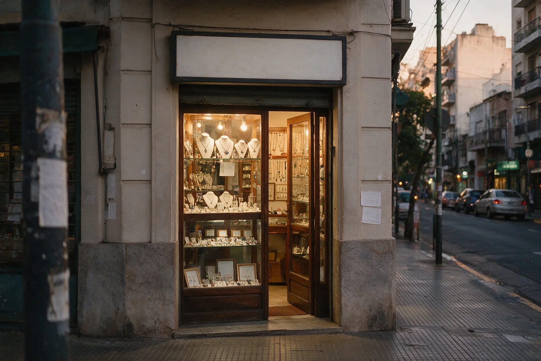 Frente del local de la joyería